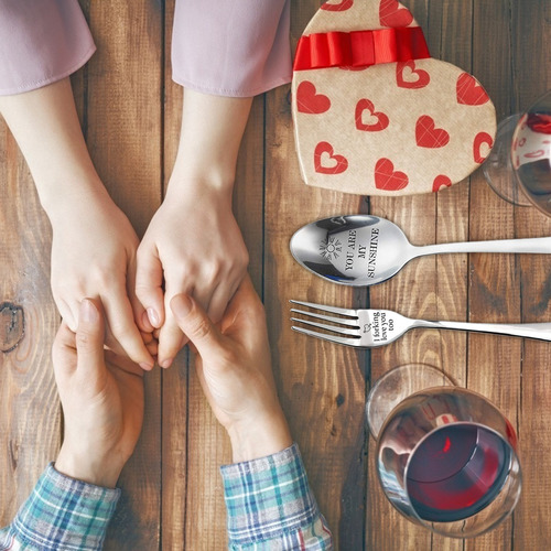 Tenedor Y Cuchara Grabados En Forma De «i Forking Love You»
