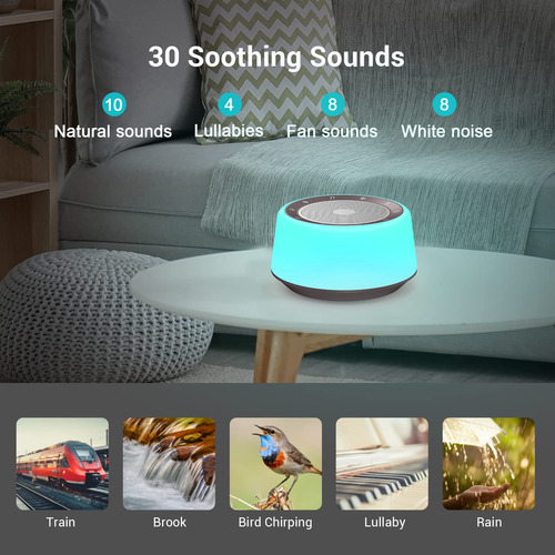 Máquina De Sonido White Noise Boverss Para Bebé Con 30 Sonid