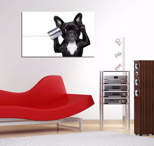 Cuadro Canvas Bull Dog Frances Perro Pet Telefono Mascota