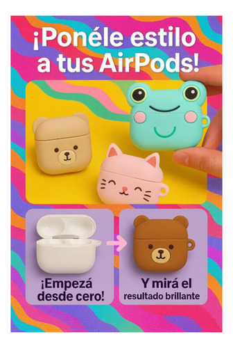 Funda Estuche Kawaii Para Airpods Pro2 Con Gancho Gatito Negro Luna