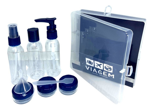 Imagem 6 de 7 de Frascos Impermeáveis Cosméticos Kit 09 Peças Potes Viagem