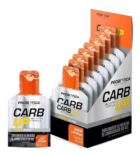 Carb Up Gel Super Fórmula - Caixa 10 Sachês 30g - Probiótica