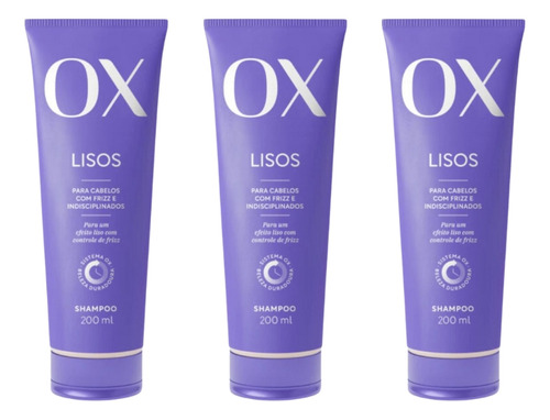 Shampoo Ox 200ml Lisos - Kit C/ 3un
