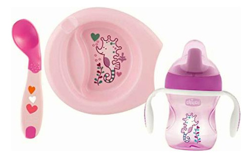 Chicco Set De Comida 6m+, Rosa, Paquete De 400 Grams