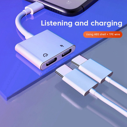 Para Adaptador De Auriculares Y Cargador Tipo C A Dual C Hub