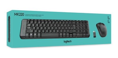 Imagen 2 de 3 de Kit Teclado Mouse Logitech Mk220 Wireless Inalambrico Pc