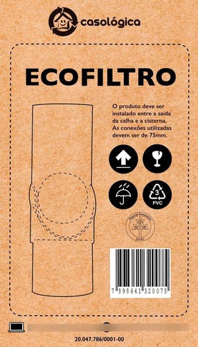 Eco Filtro - Filtro De Calha Em Pvc - Coleta Chuva 24x15cm