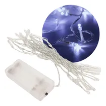 Comprar Guirnalda Tira 20 Luces Led Blanca Cálidas A Pilas Navidad