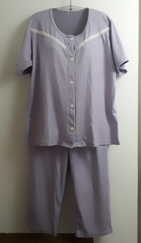 Pijama Feminino Roxo Canelado P Mostruário C Pequena Mancha