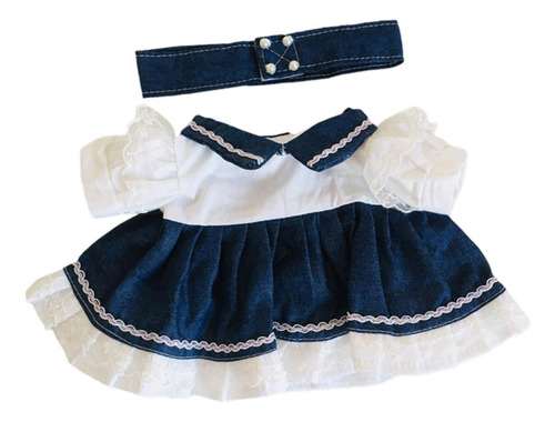 Conjunto De Vestido De Mezclilla Elegante Para Muñecas Con
