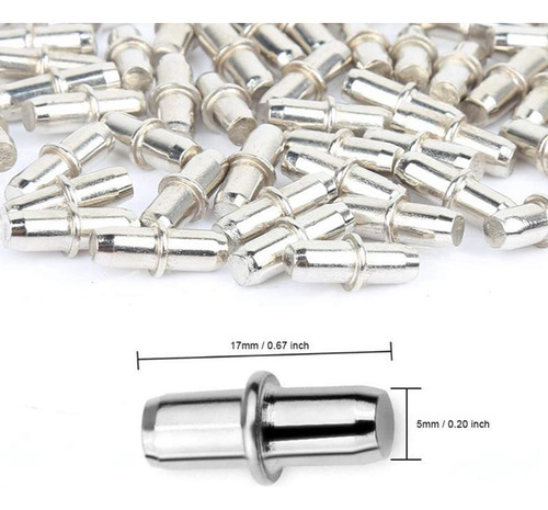 50x Clavijas De Estante De Metal De 5mm, Pasadores De