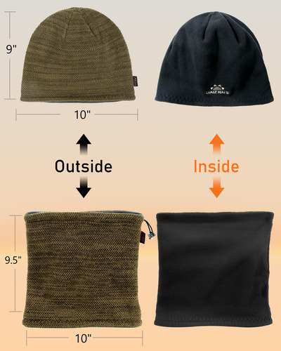 Gorro De Invierno Y Bufanda Forro Polar Para Hombre Color Talle Diseño De La Tela