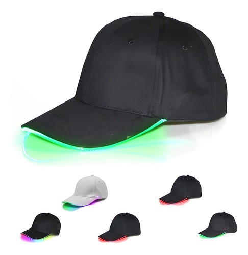 Gorra De Béisbol Luz Led Luminosa De Moda Colores De Colores