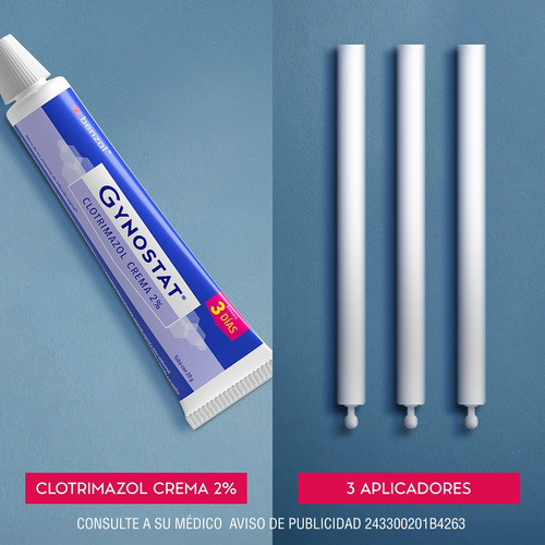 Crema Gynostat Benzal Clotrimazol 2% 3 Aplicadores 20gr Anti