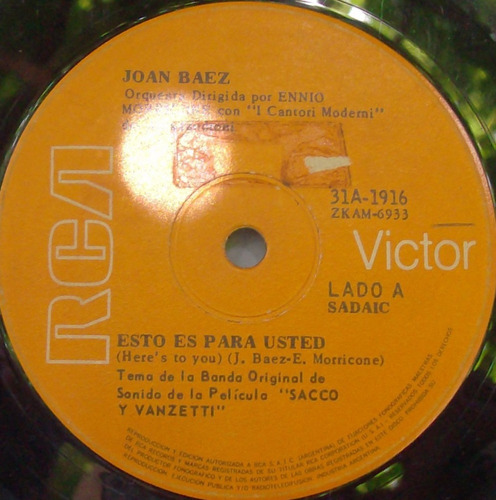 Joan Baez - Esto Es Para Usted - Sacco Vanzetti Vinyl Simple