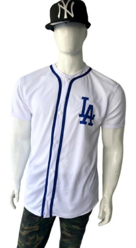 Jersey Dodgers Los Angeles Blanco Tira Azul