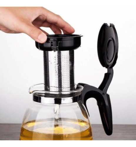 Chaleira De Vidro Bule Com Infusor Para Chá Cafe 950ml Inox