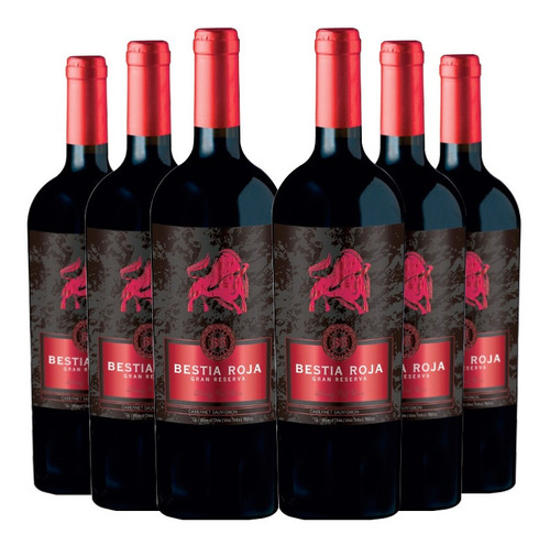 6 Vinos Bestia Roja Gran Reserva Cabernet Sauvignon