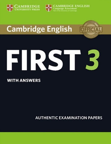 Cambridge English First 3 Sb With Answers, De Cambridge University Press. Editora Cambridge University, Capa Brochura Em Inglês