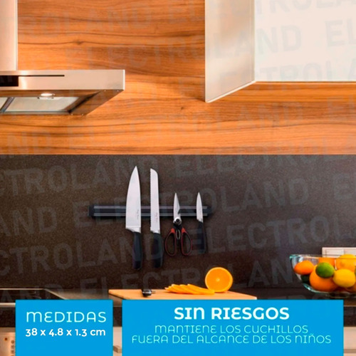Imagen 3 de 10 de Porta Cuchillo Imantada Cuchillos O Herramientas 38cm Cocina