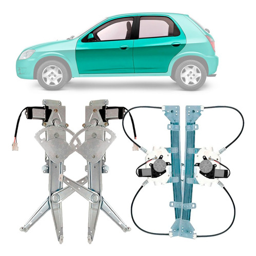 Kit Vidro Elétrico Celta Prisma 00 A 16 Completo 4 Portas