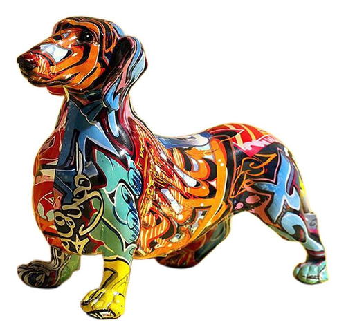 Pintura Nórdica Graffiti Perro Salchicha Escultura Figurita