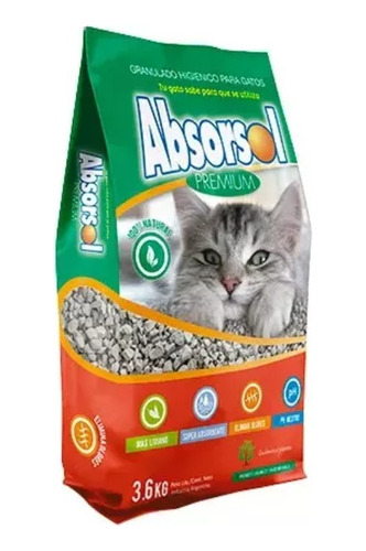 Piedras Para Gatos Absorsol Premium X 3,6 Kg X3 Unidades