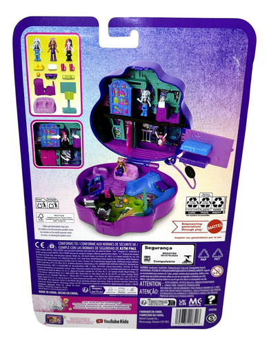 Conjunto Playset Monster High - Aberto Possui Pista De Skate E Escola Com Dormitório Quarto Com Mini Acessórios - Acompanha Micro Boneca Draculaura Clawdeen Wolf E Frankie Stein - Mattel Brinquedos