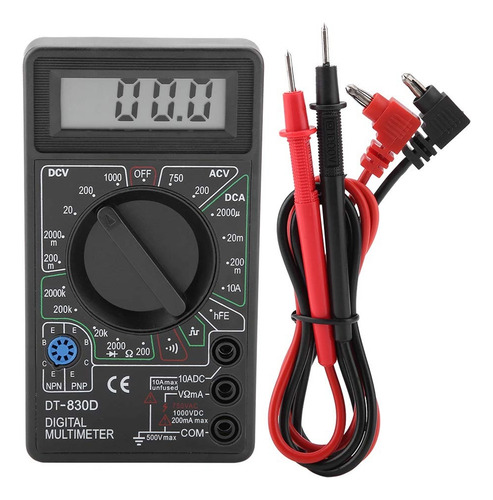 Multimetro Digital Dt-830d Preto Medidor De Voltagem Dc Ac