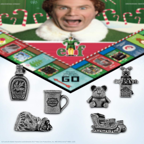 Juego De Mesa Usaopoly Monopoly Elf Christmas Film Con Ficha