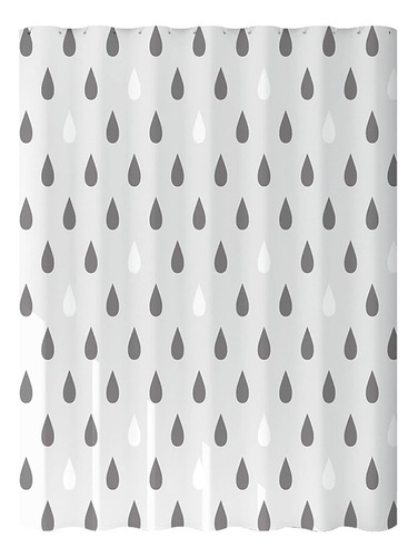 Cortina Para Baño Impermeable Con Ganchos, Antimoho 1.8x1.8m Color Negro Lisa