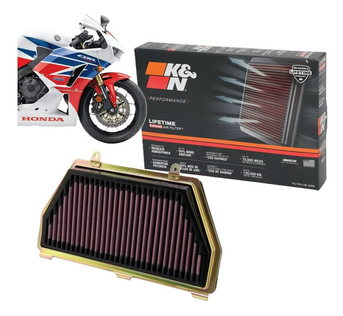 Filtro Ar Esportivo K&n Kn Ha-6007 Honda Cbr600rr 2007/2010