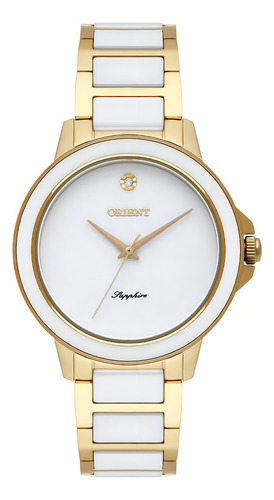 Relogio Feminino Dourado E Branco Orient Analógico Original