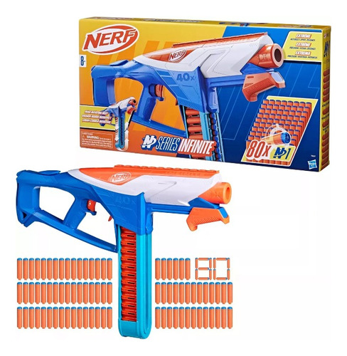 Nerf N Series Infinite Correa Rotativa 80 Dardos Hasbro Naranja Claro