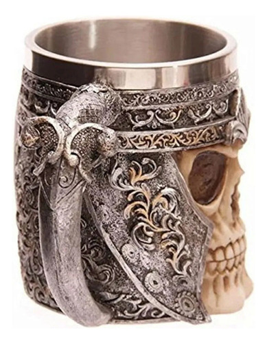 Vaso Con Mango De Calavera De Pirata De Acero Inoxidable, 40