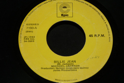 Jch- Michael Jackson Billie Jean 45 Rpm