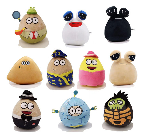 Novo 10 Peças De Boneca Pou Plush My Pet Alien Game