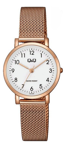 Reloj Q&q Mujer Oro Rosa Acero Inoxidable Qa21j064 Dorado Dorado Blanco