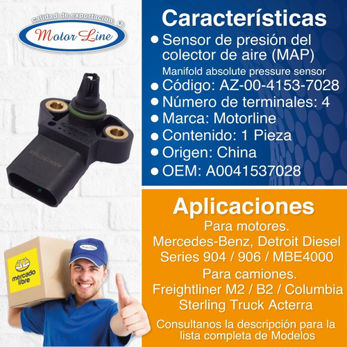 Imagen 3 de 8 de Sensor Presión Map Para Motor Mercedes 904 / 906 / 924 / 926