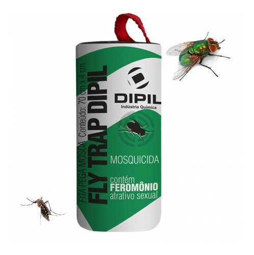 Fita Cola Pega Mata Moscas Mosquitos Insetos Voadores 8un.