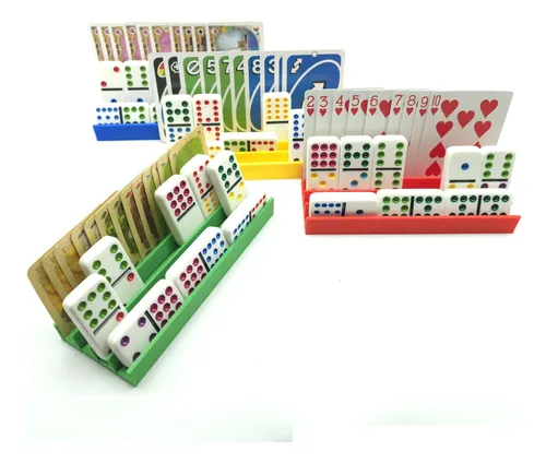 2 Piezas Soporte Para Naipes LEPZUR - Organizador De Cartas Con 3 Niveles, Base Antideslizante, Color Amarillo Y Rojo, Para Niños, Adultos Y Mayores