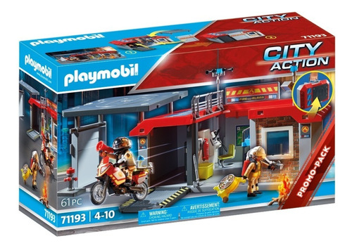 Juego Playmobil City Action Parque De Bomberos Maletín 3+ Cantidad de piezas 61