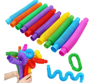 12 juguetes Poptube Tubo Fidget Tube plegables Pop It