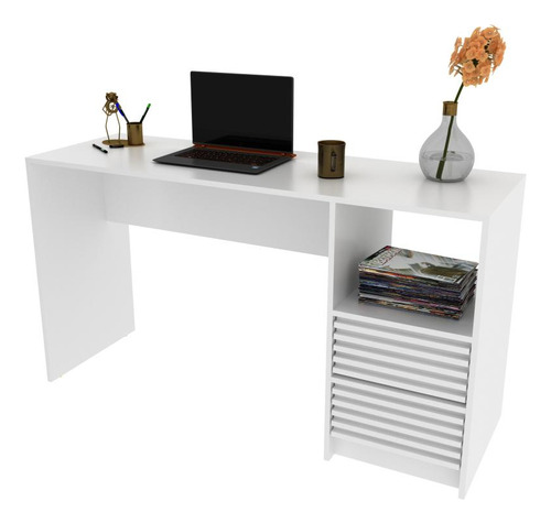 Mesa Escrivaninha Com 2 Gavetas Tecnomobili Branco - Me4174