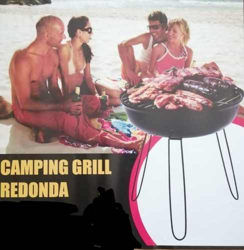 Perucamp Combo Parrilla Circular + Bolsa De Carbón X 3 Kg.