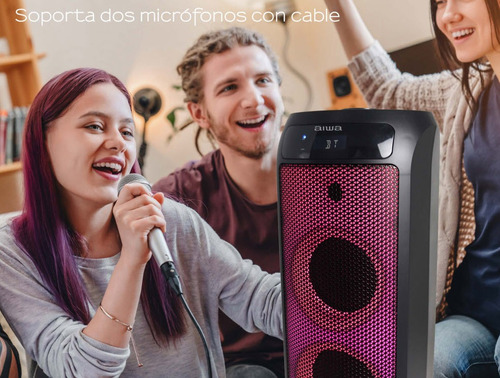 Bocina Aiwa Awpok7d Portatil 2x5 Bluetooth Flame Led Fm