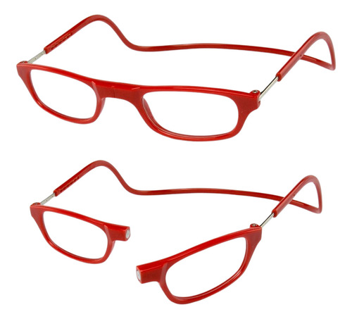 Oculos De Leitura Descanso Perto Com Imã +1,50 Vermelho