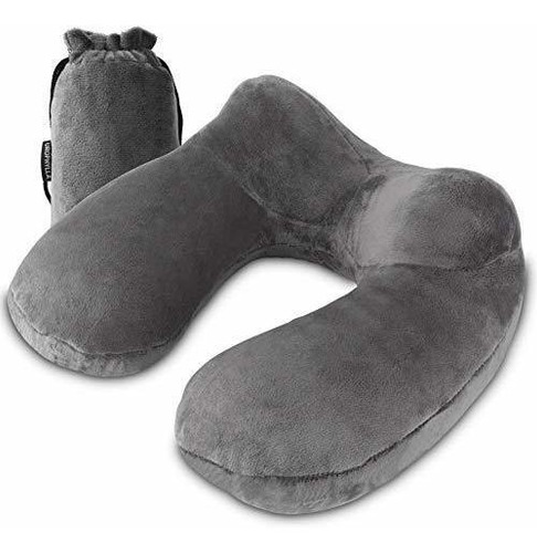Almohada Inflable De Viaje Urophylla, 100% De Terciopelo Sua