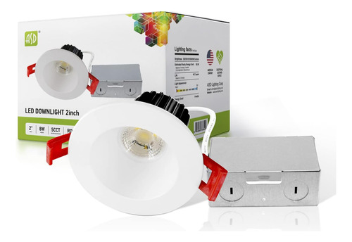 Asd Led Empotrado De 2 Pulgadas Con Caja De Conexiones, 8 W,