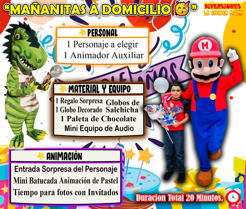 Imagen 5 de 10 de Renta De Botargas Show Cdmx Bely Y Beto Plim Plim Dinosaurio